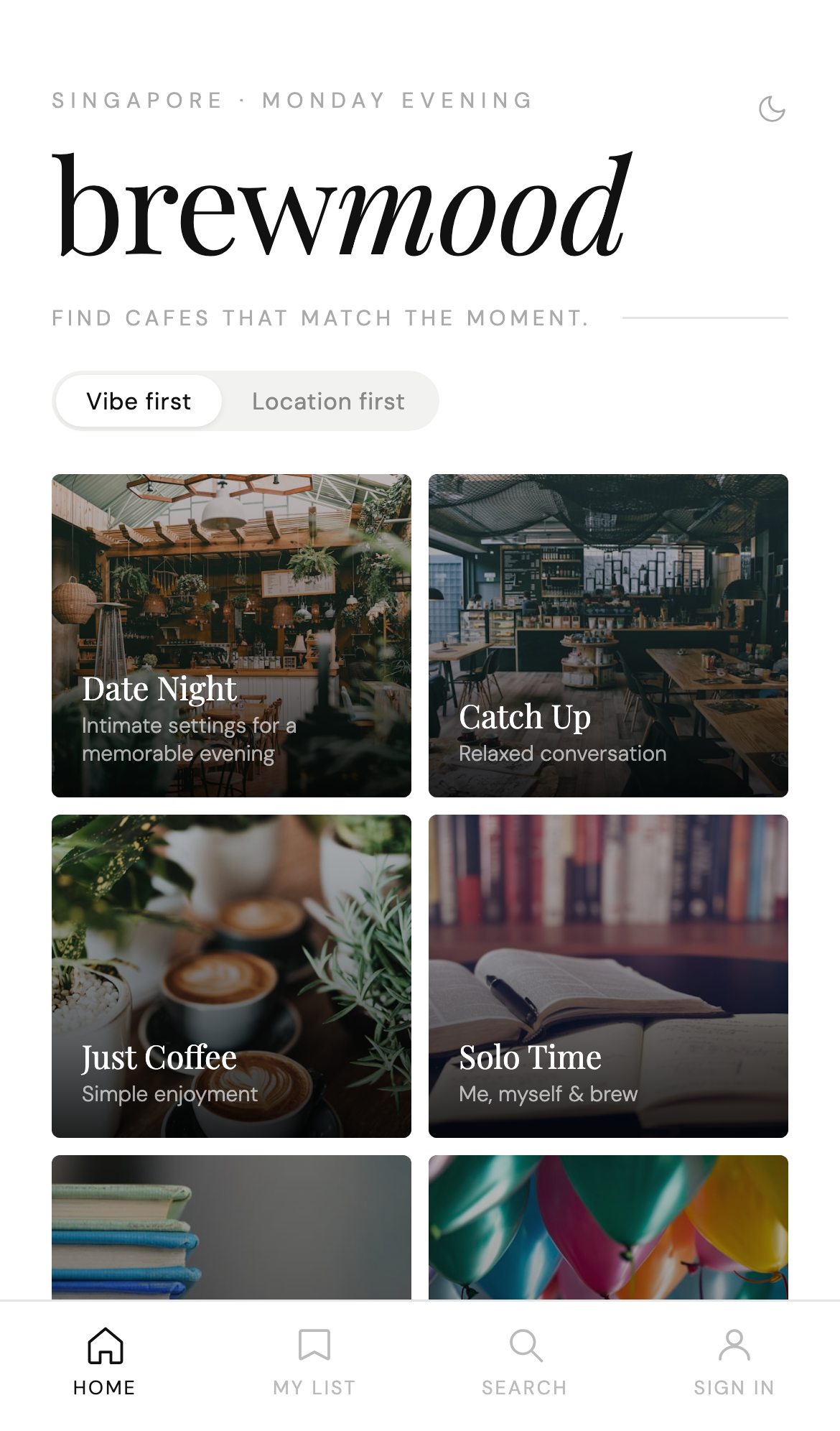 brewmood 홈 화면 모바일 캡처